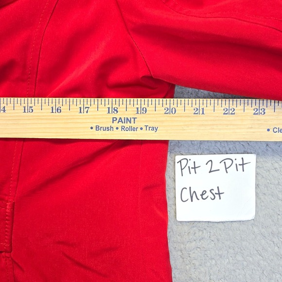 Croft Barrow Jacket Women M Red Double Breasted Softshell Peacoat Preppy Coastal - Picture 3 of 9